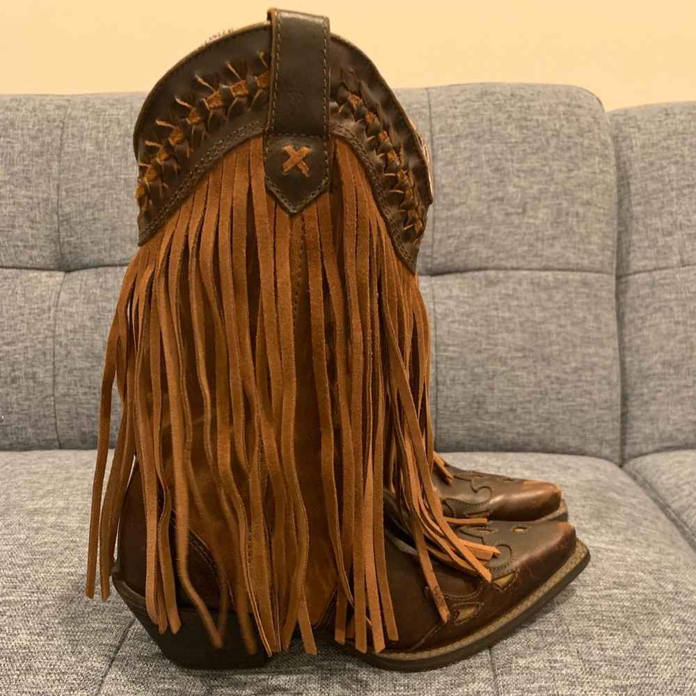 Fringe cowboy boots